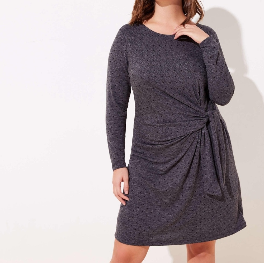 Loft Dotted Wrap Dress (Stretchy Material)